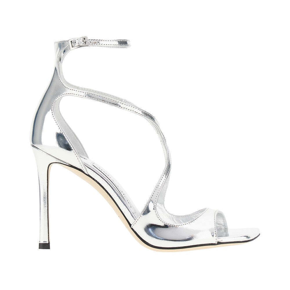 Jimmy Choo Azia 95 Metallized Leather Sandals
